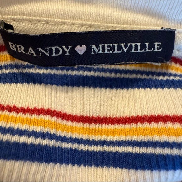 Brandy Melville | Santana Multicolor Striped Long Sleeve Top | Sz S - Picture 6 of 7